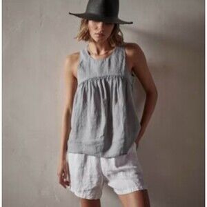 James Perse Gathered Linen Top